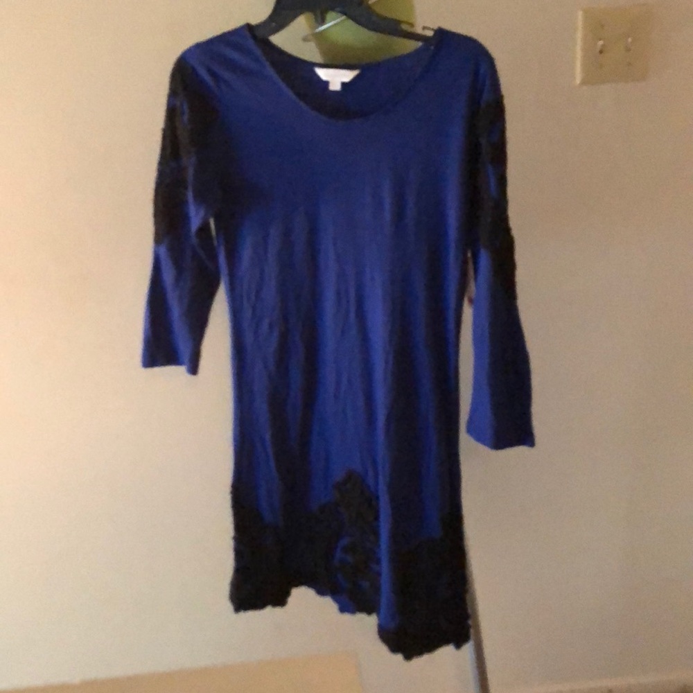 Blue and black dress